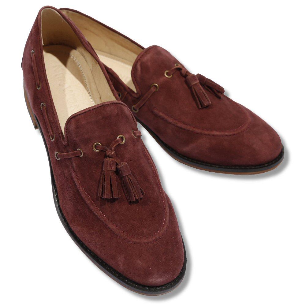 Nth Wonder Mod Dandy Suede Tassel Loafer Burgundy 10 Adaptor Clothing